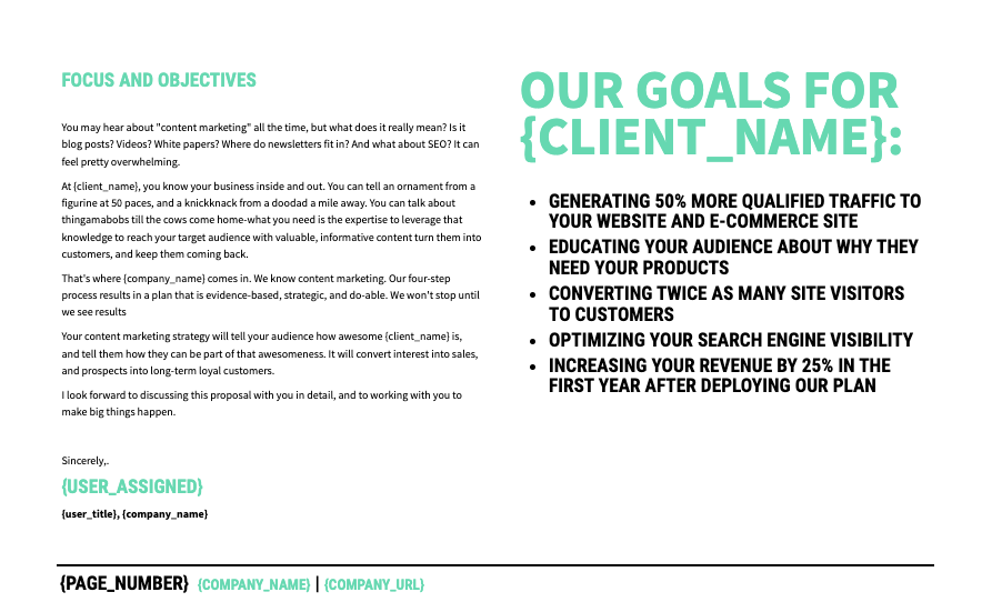 Content Marketing Proposal Template